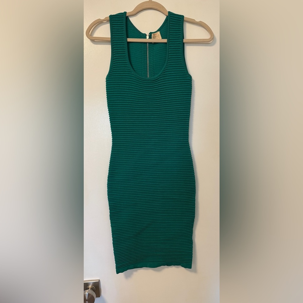 Torn by Ronny Kobo XS green knit bodycon dress